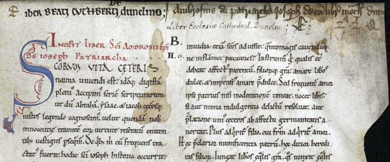 Opening page of DCL MS B.II.6