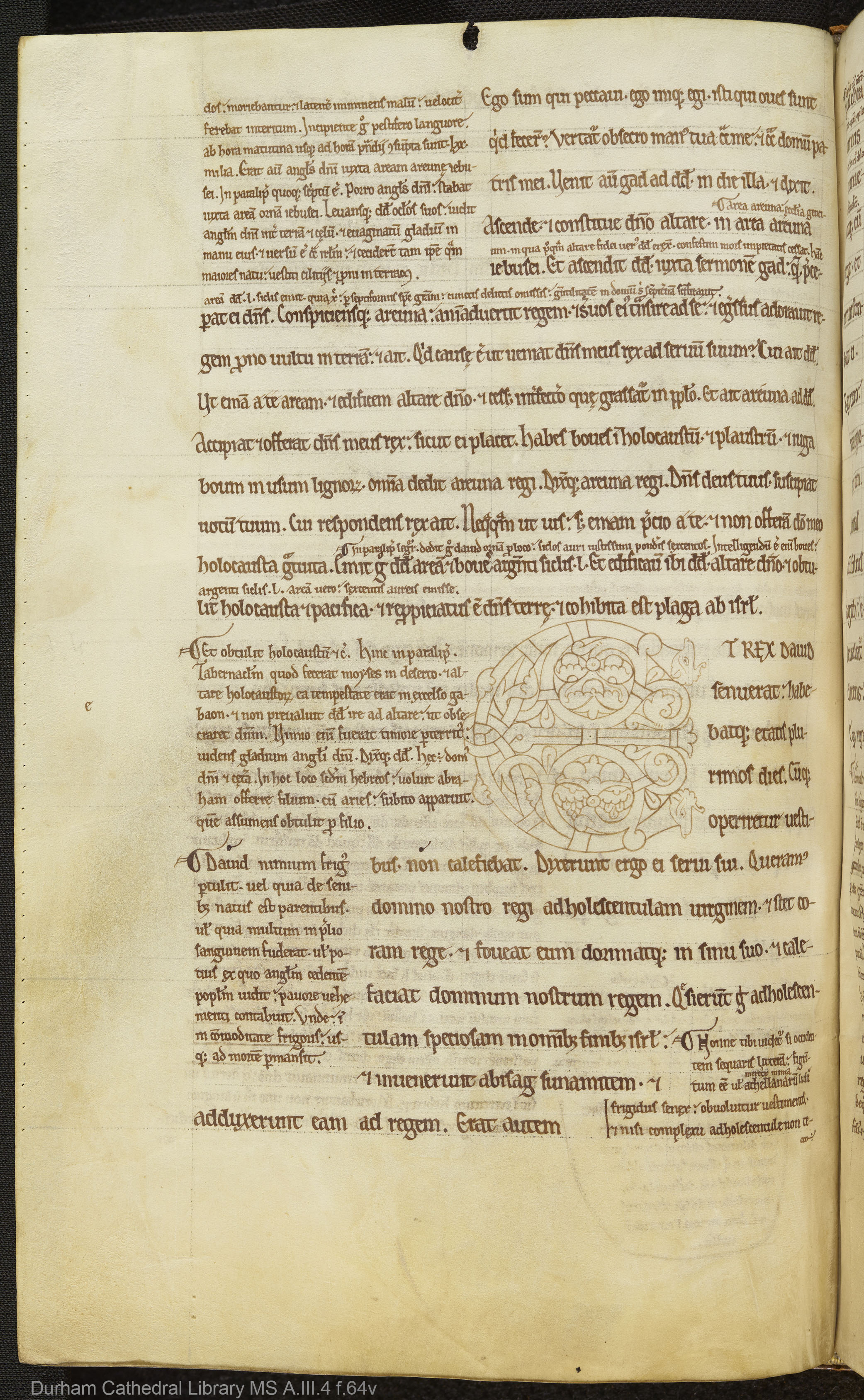 Durham Cathedral Library MS A.III.4 f.64v full page, A4